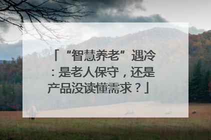“智慧养老”遇冷：是老人保守，还是产品没读懂需求？